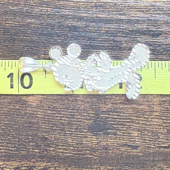 VTG Sterling Silver 925 Textured Mickey Mouse Pendant Size 2.25" Length - Picture 7 of 9